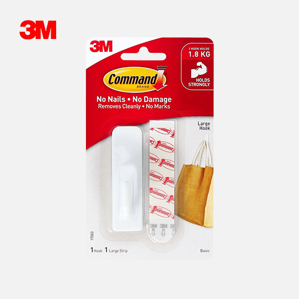 Móc dán tường kiểu vuông Command™ 17503ANZ - Chịu lực 1.8 kg - 1 cái/vỉ